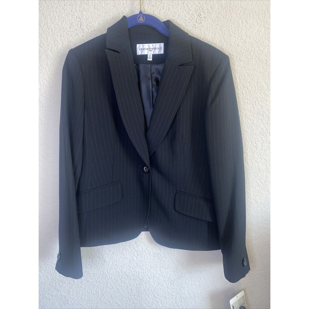 Jones New York Suit Blazer Jacket Single Button Stripe Office career Work 6P new